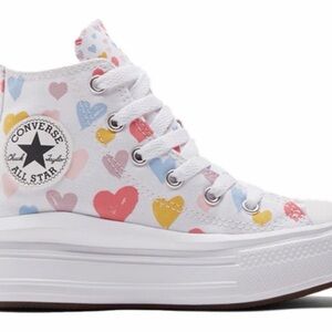 Converse Kids' Heart Pattern High-Tops - White and Multi